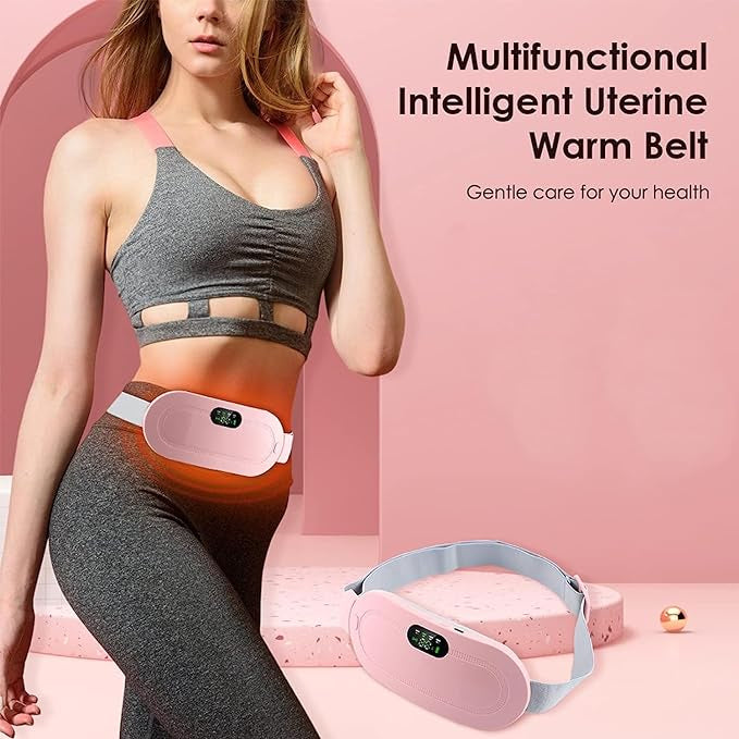 Heating Pad women Period Pain Cramp Relief Belt -Portable Menstrual Heating Pad, Heated Belly Belt for Menstrual Cramp Relief with 3 Heat Levels and 4 Modes, Electric Belt Massage for Women and Girls - Electric Massager Machine for Women