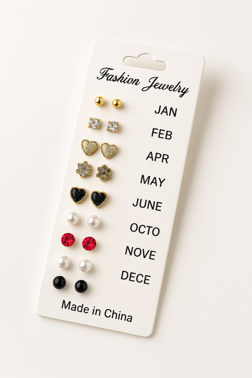 12 Pair Mixed Style Stud Earrings Set for Women ? Golden Copper with Micro-Paved Cubic Zirconia ? Trendy Fashion Jewelry