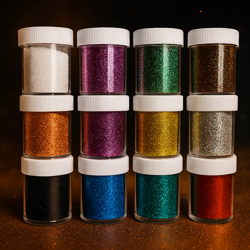 Glitter Powder Bottle Set ? Pack of 12 Different Colors, High-Quality Craft Glitter for DIY, Nail Art, and Decorations