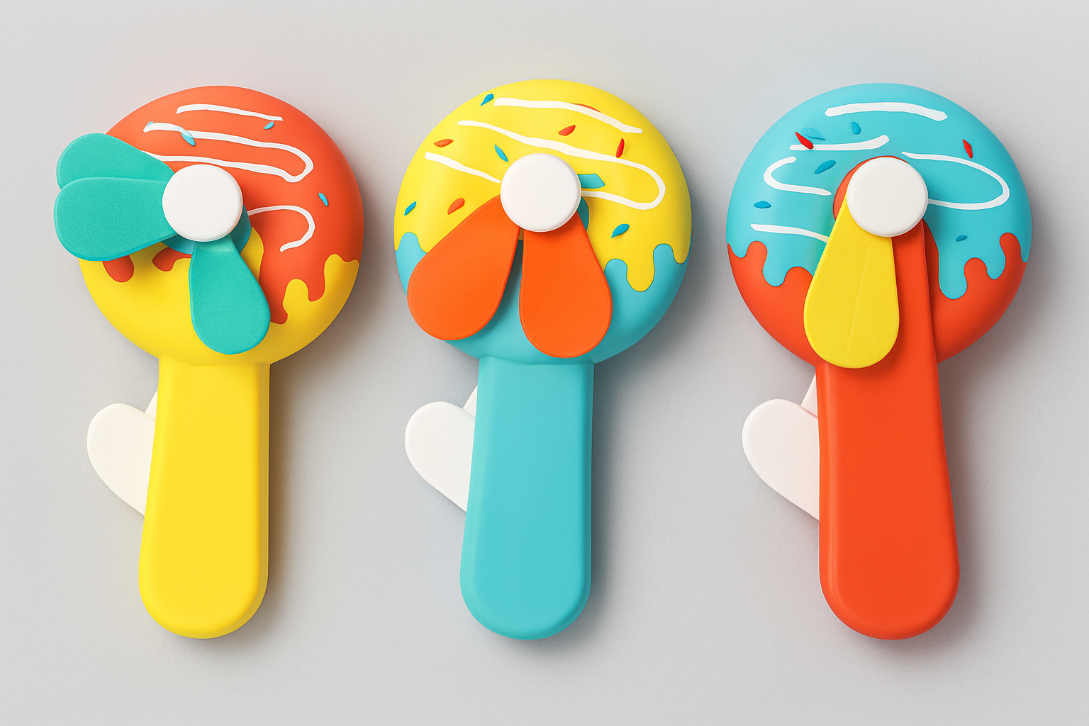 Handheld Donald Shape Toy Fan for Kids ? Cute Cartoon Design, Safe Soft Blades, Portable Mini Fan for Summer Play & Cooling (Random Color)