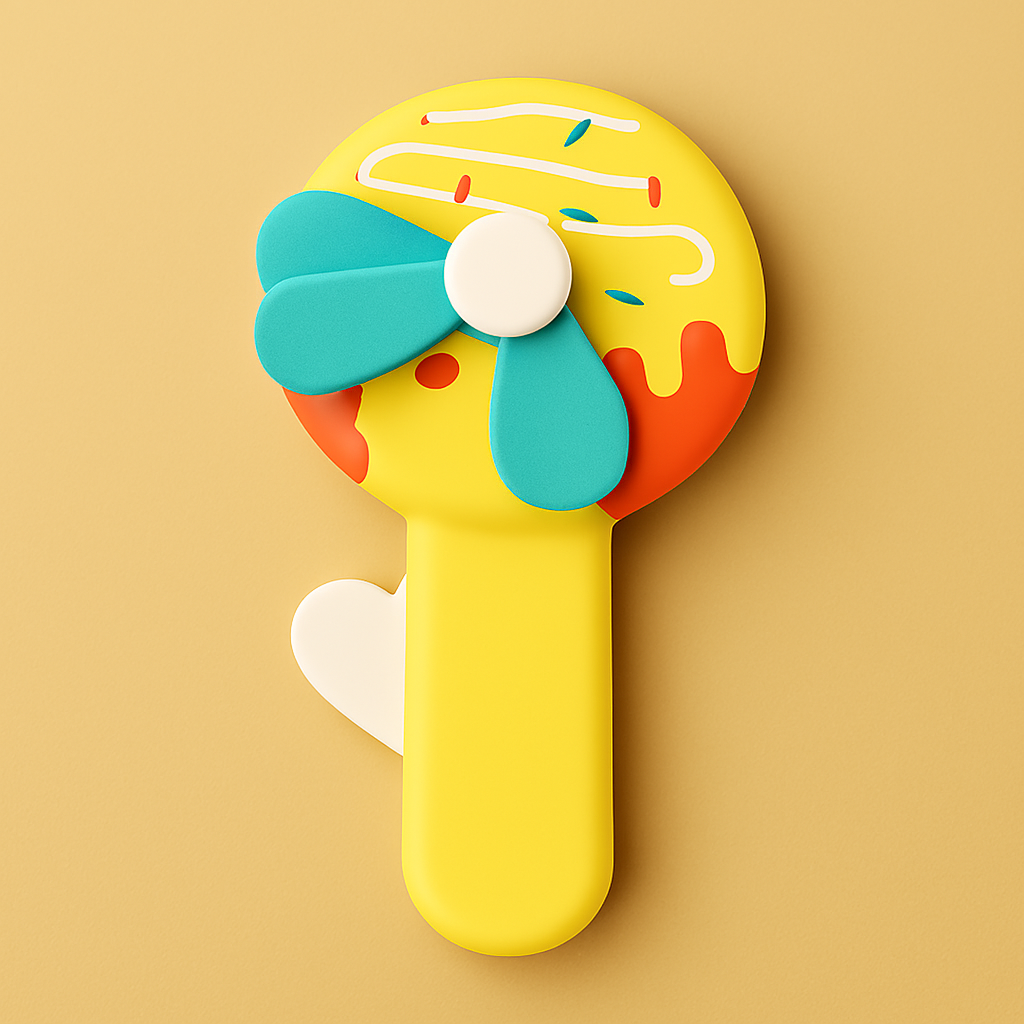 Handheld Donald Shape Toy Fan for Kids ? Cute Cartoon Design, Safe Soft Blades, Portable Mini Fan for Summer Play & Cooling (Random Color)