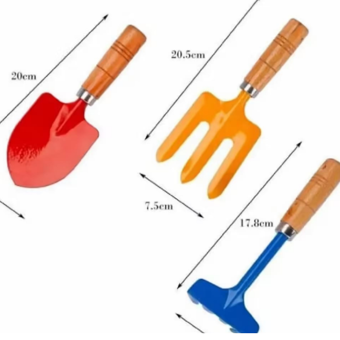 Gardening Tools Set (3 Pcs) for Kids ? Safe & Durable Mini Shovel, Rake & Spade for Outdoor Play, Learning & Fun Gardening Activities