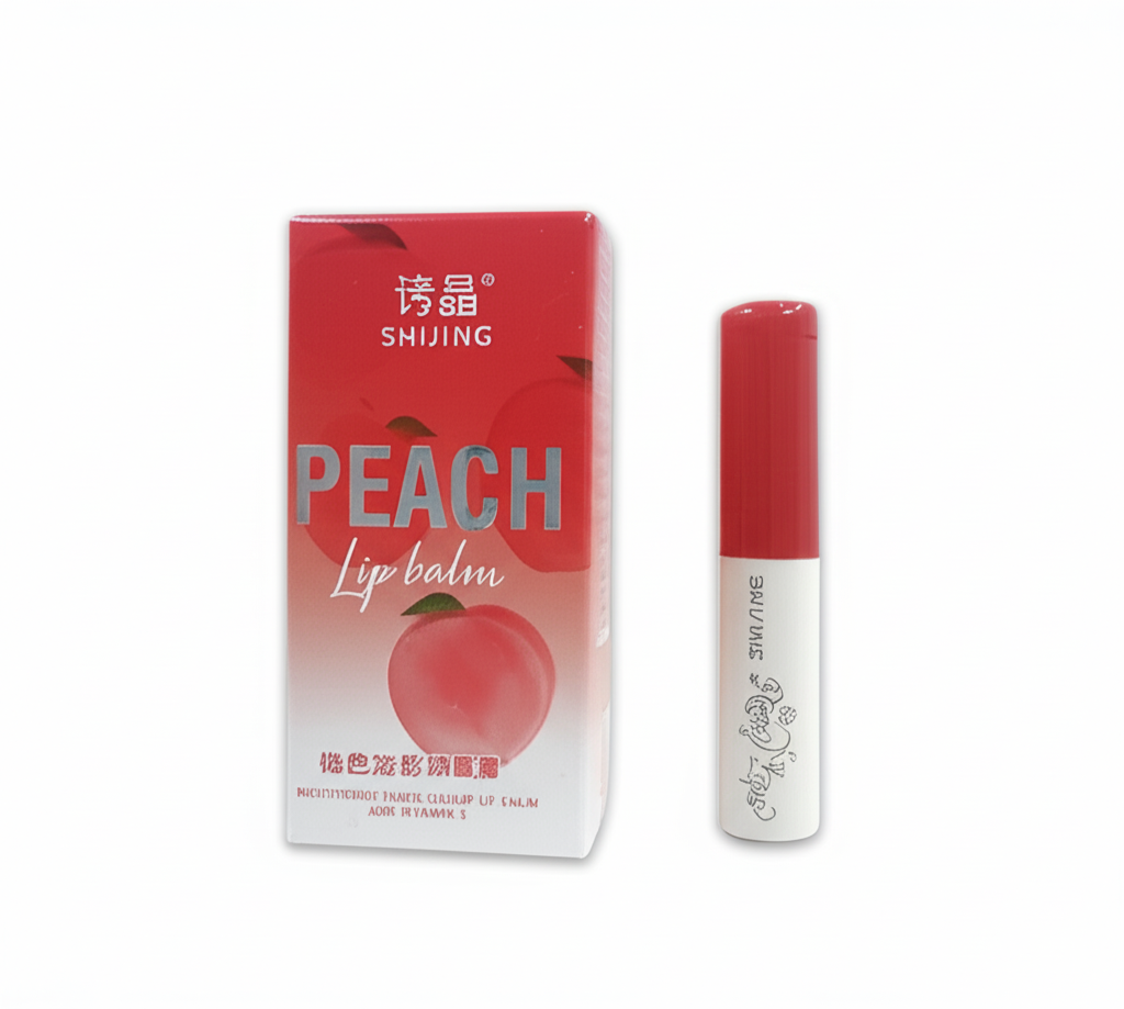 3 In 1 Shijing Peach Lip Balm ? 3-in-1 Moisturizing, Hydrating, Protective & Nourishing Lip Care with Vitamin E ? Natural Peach Flavor, Organic, Vegan & Cruelty-Free