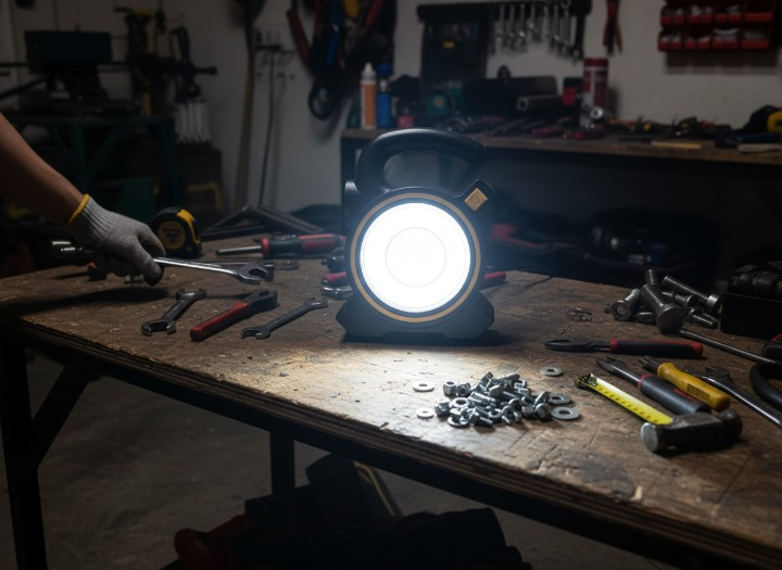 COB LED Work Light JY-819A ? Rechargeable Portable Torch with Micro USB Charging, Ultra-Bright Illumination & Durable Design for Home, Car & Outdoor Use