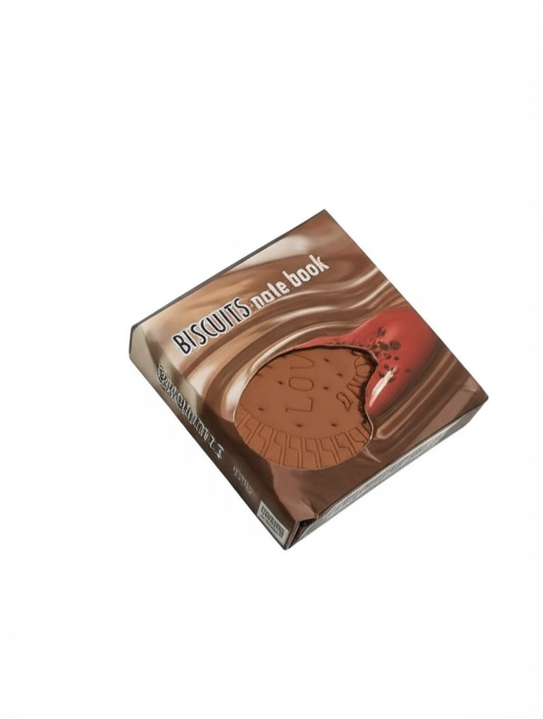 Biscuit Shaped Notebook ? 80 Pages Round Steno Pad for Students, Artists & Kids ? Fun Chocolate Biscuit Design, Portable Memo Notepad for Notes, Sketching, Doodling & Creative Writing