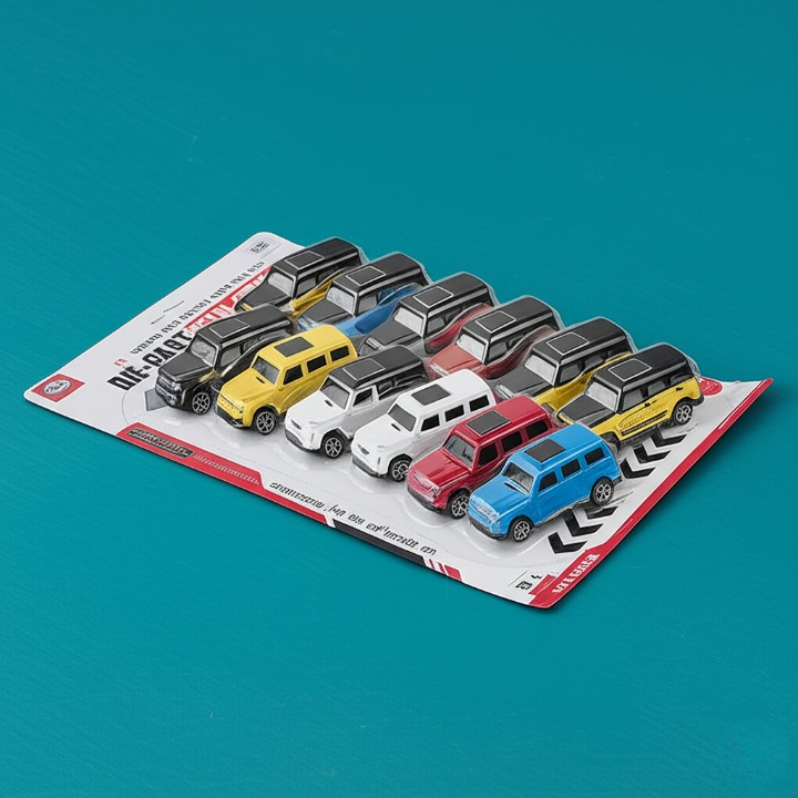 Die-Cast Metal Toy Cars Set ? Pack of 12 Assorted SUV Models in Vibrant Colors for Kids? Play, Collecting, Racing, and Gifting