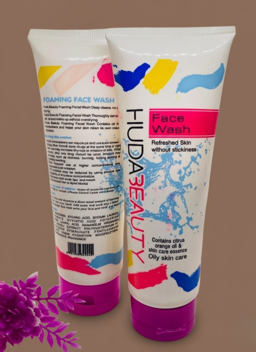 Huda Beauty Face Wash 100ml ? Gentle Liquid Cleanser for Oily Skin, Deep Cleansing & Refreshing Daily Skincare Formula