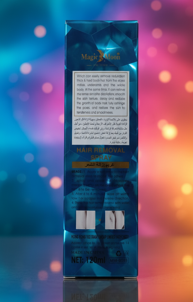 Magic Moon 120ml Hair Removal Spray And Gel ? Original Formula, Quick and Effective Painless Hair Remover for Smooth Skin ? Random Color