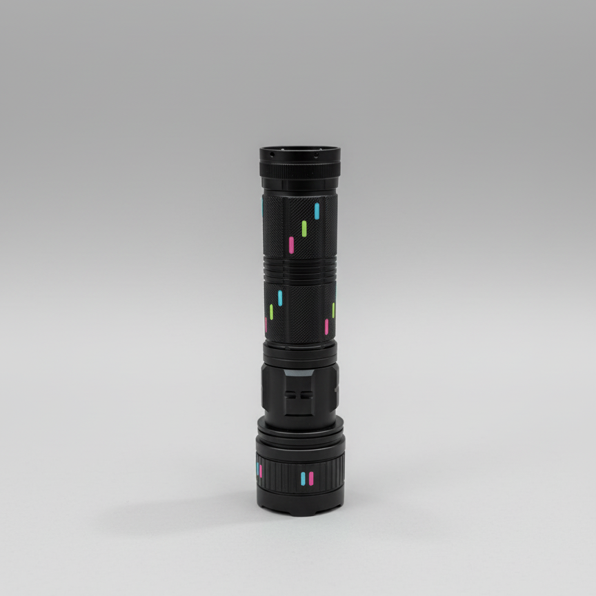 2KM Powerful Zooming Flashligh with 8 lithum cell pure steel waterproof body With Side Work Light & Usb Charging ? Ultra-bright Type c charging port