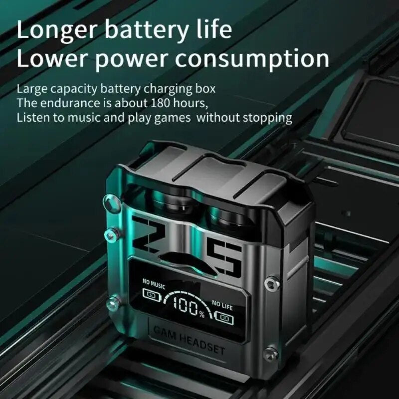 M25 Bluetooth 5.3 Wireless Earbuds ? HiFi Sound, LED Battery Display, 40 Hours Backup, Noise Cancelling, Touch Control, Waterproof