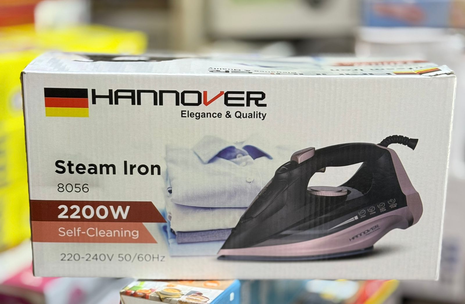 Hannover Steam Iron ? 2200W German Lot | Ceramic Soleplate, Vertical & Burst Steam, Self-Cleaning, Adjustable Temperature Control