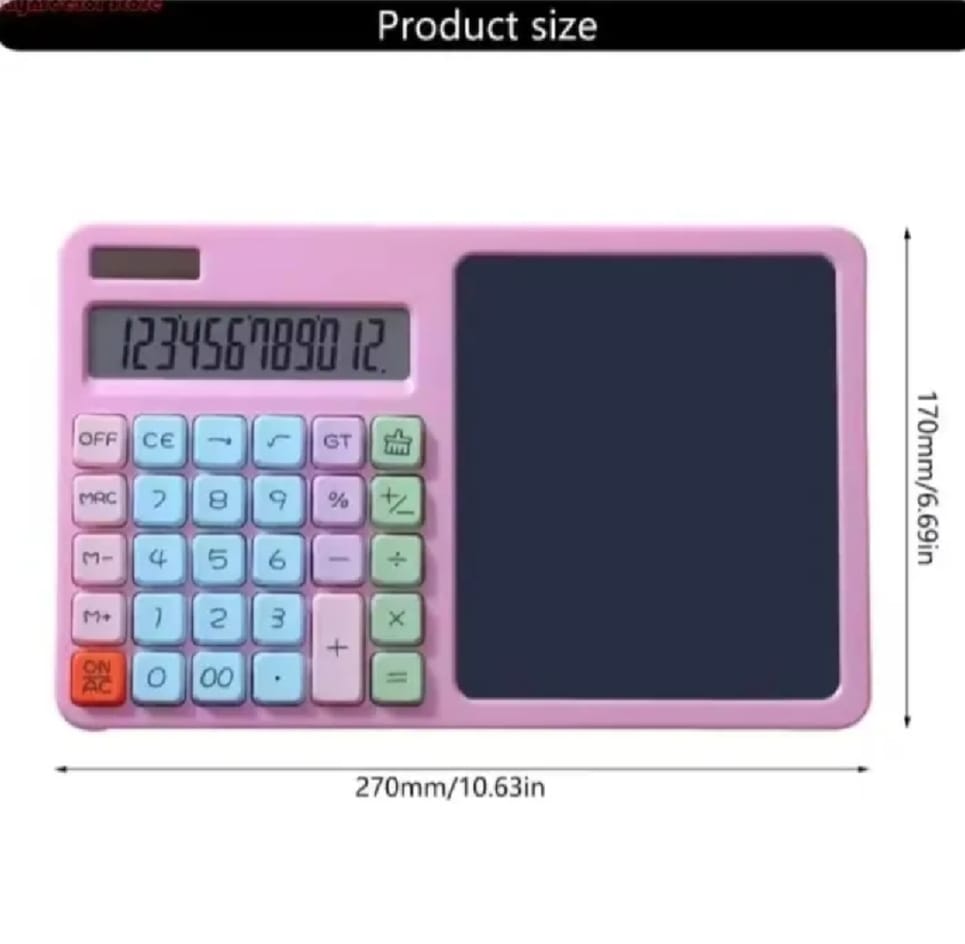 2-in-1 Calculator with LCD Writing Tablet ? Dual-Function Office & School Gadget | Portable & Eco-Friendly |Random Color