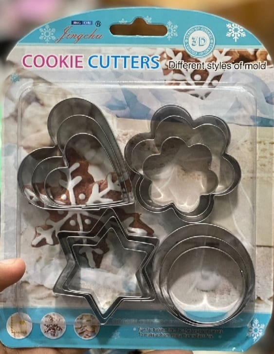 12-Piece Stainless Steel Cookie Cutter Set ? 4 Assorted Shapes for Baking, Pastry, and Crafts
