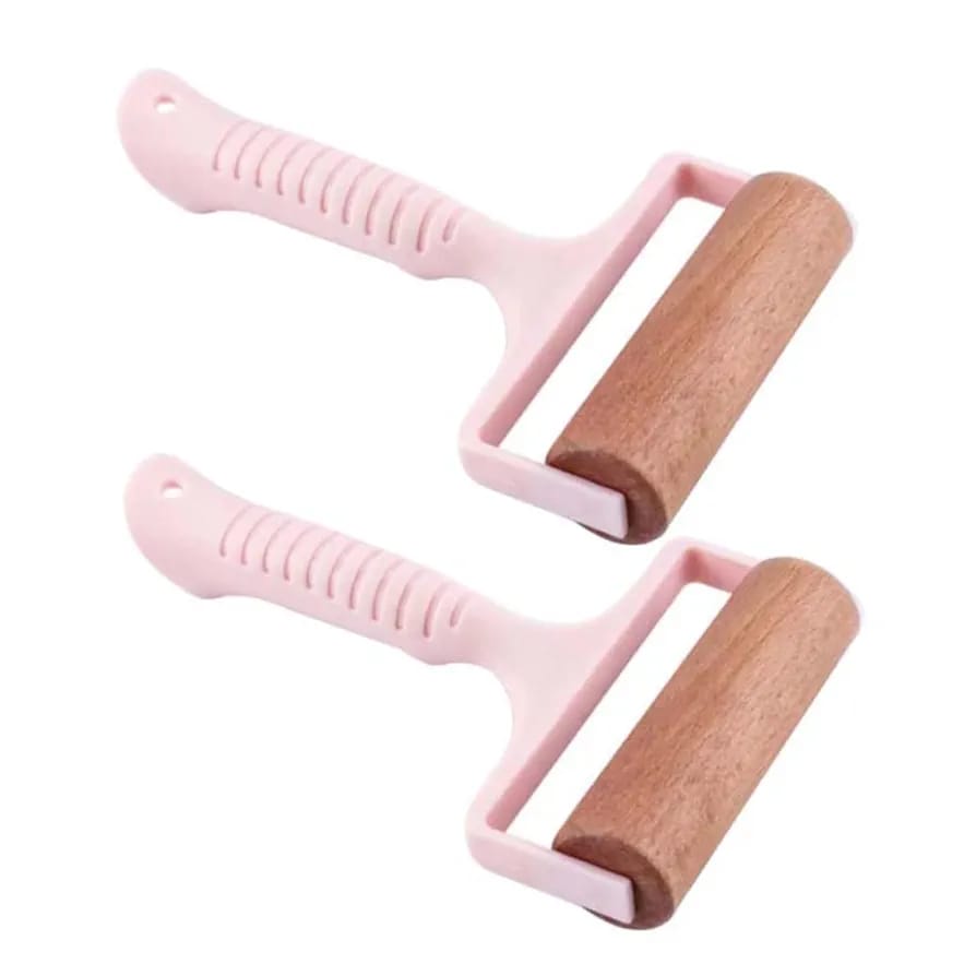 2pcs Wooden Rolling Pin for Baking ? Hand Push Dough Roller with Non-Stick Surface, Lightweight & Kid-Friendly