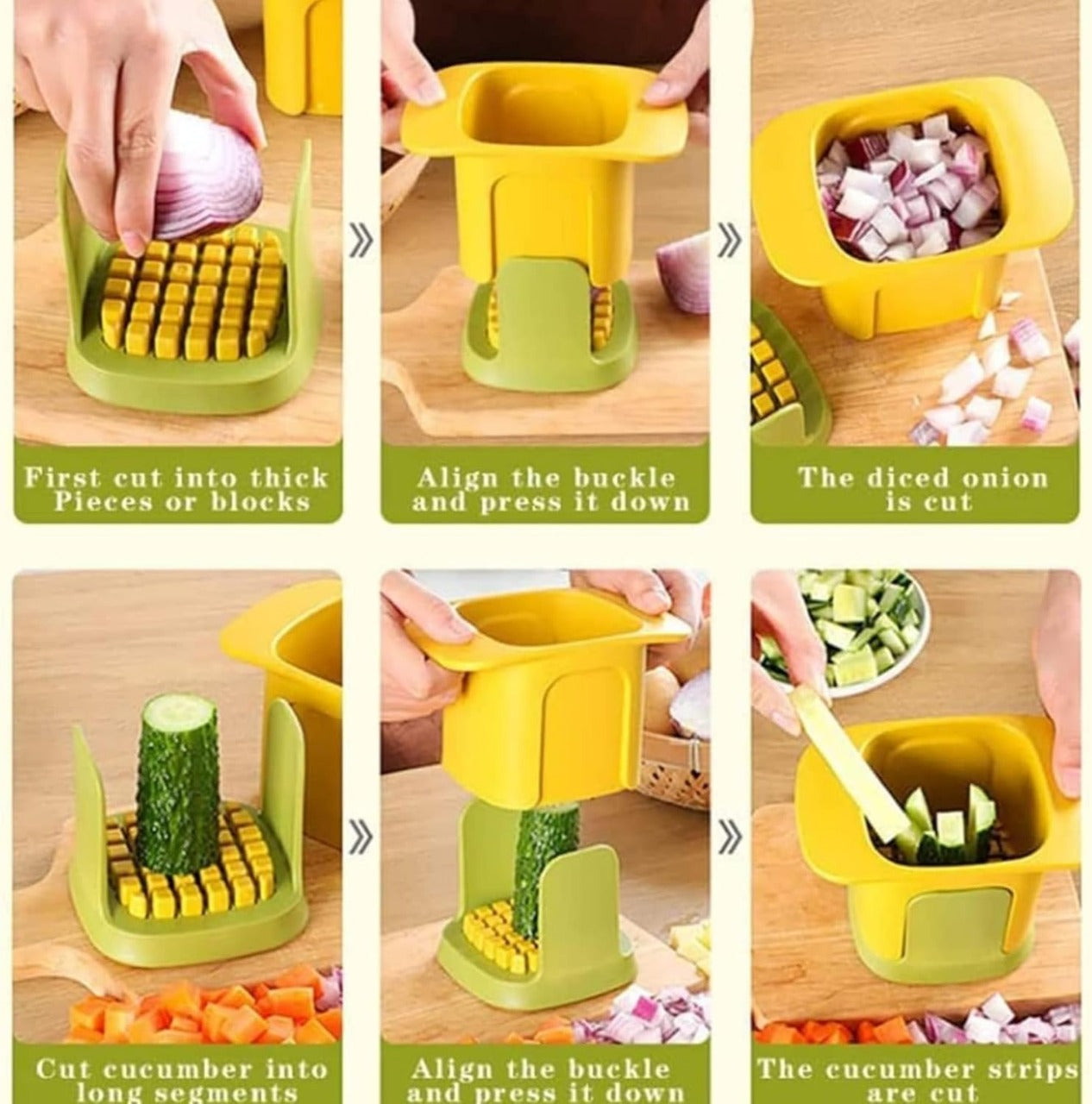 Multi-Function Handheld Chopper ? Dicing, Slitting & Slicing Tool for Quick Food Prep