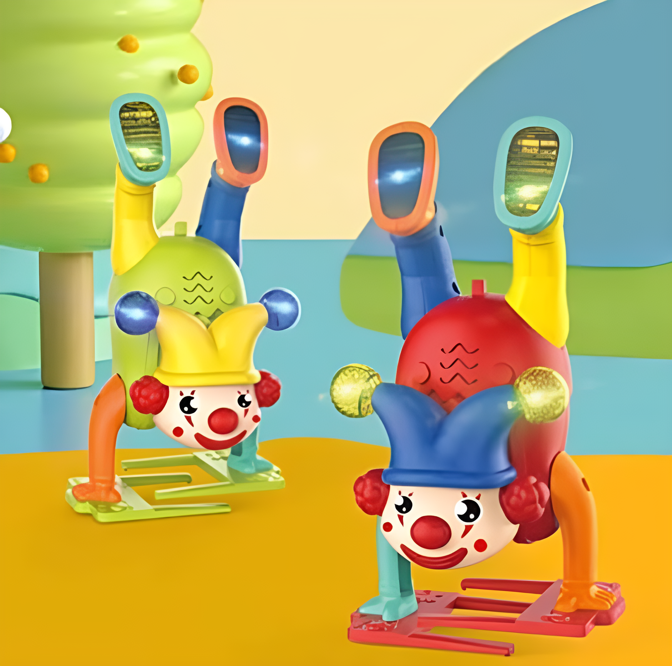 Electric Upside-Down Dancing Clown Toy with Music & Flashing Lights ? Battery Operated, Multicolor, Fun Interactive Gift for Kids Above 3 Years (Random Color)