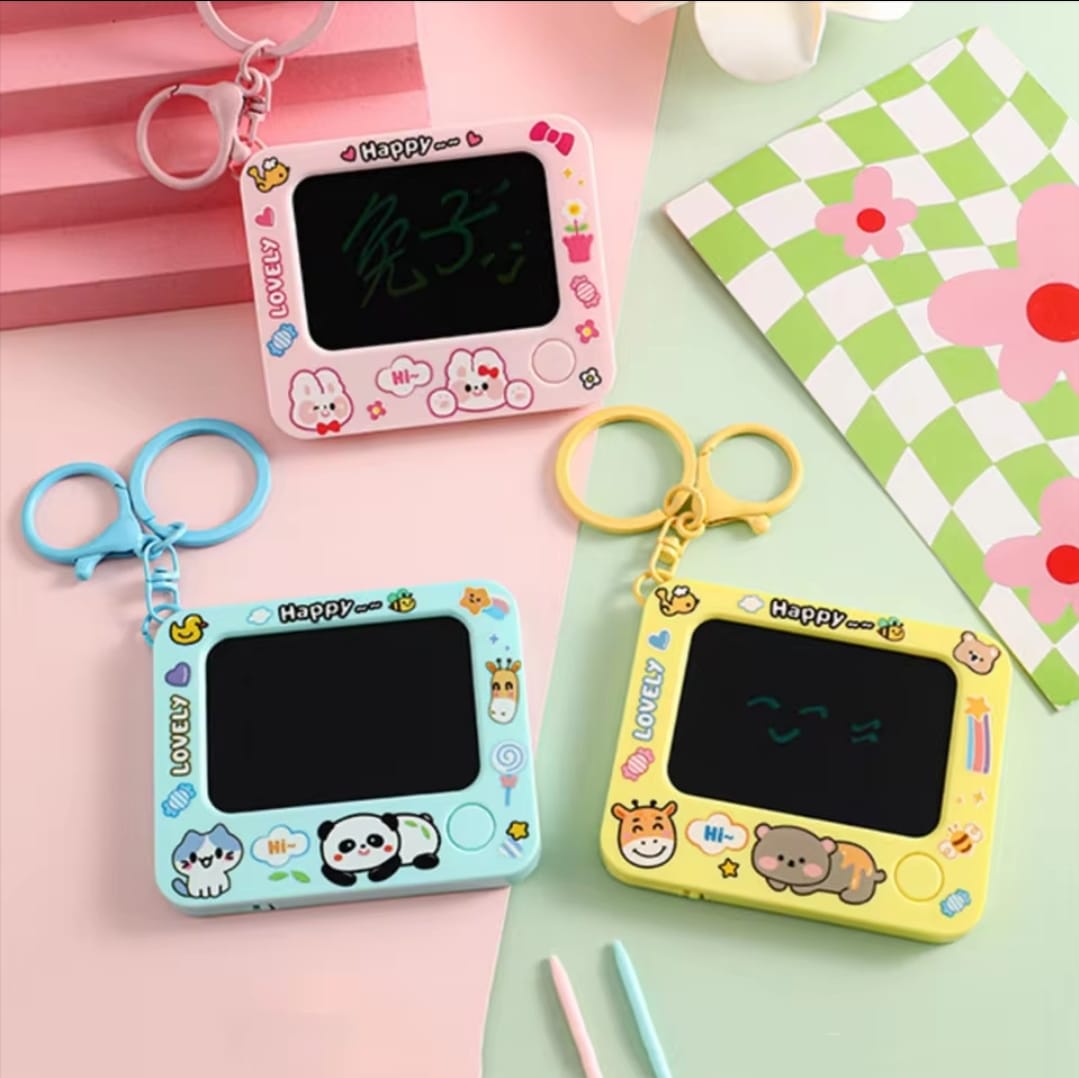 Creative Mini Graffiti Board Keychain ? Cute Cartoon Bag Pendant & Reusable Drawing Tablet for Students, Kids & Artists (Random Color)
