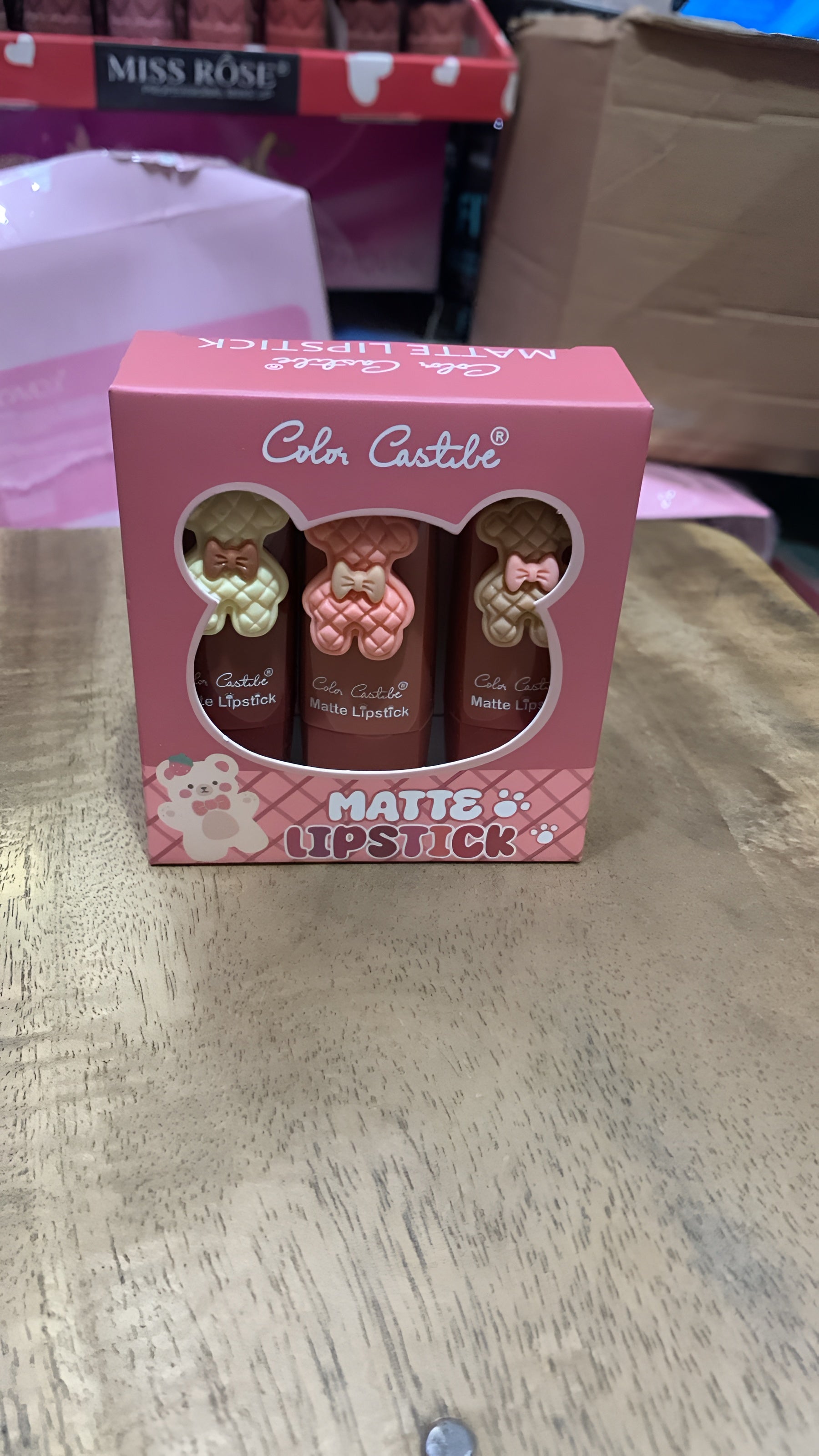 Color Castile Pack of 3 Bear Shape Matte Lipsticks ? Long-Lasting, Bold & Vibrant Makeup Essential