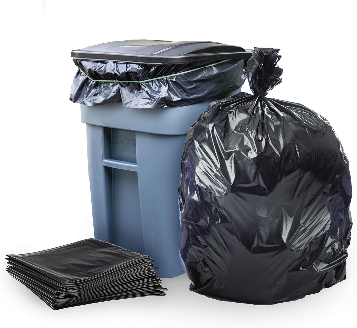 Black Garbage Bags Roll ? Leak Proof, Heavy Duty Disposable Trash Bags for Dustbin, Diapers, Waste & Storage, Portable Plastic Bin Bags