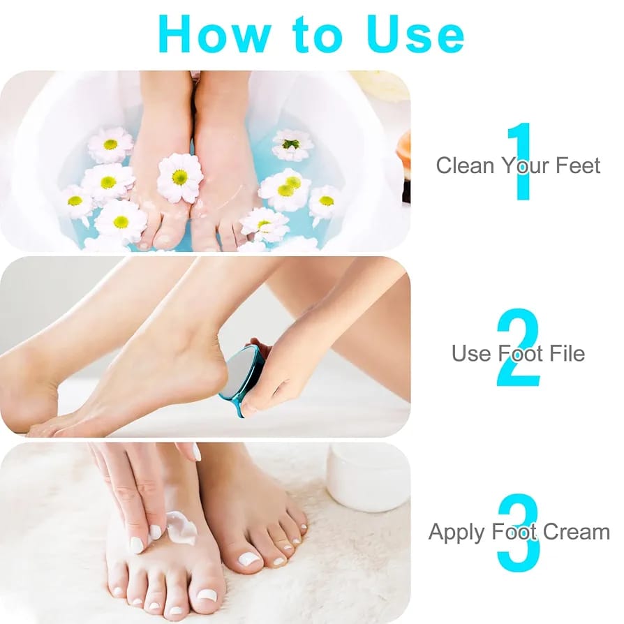 2 in 1 Double-Sided Nano Glass Callus Remover & Crystal Hair Eraser ? Safe & Quick Foot File, Dead Skin & Hard Callus Remover, Painless Epilator for Women, Portable Pedicure Tool (Random Color)