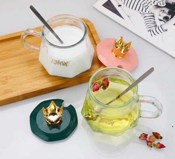 Golden Crown Sugar Pot with Lid & Spoon ? Elegant Storage Jar for Sugar, Tea, Coffee & Spices