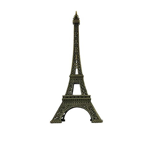 7-inch Eiffel Tower Statue Decor ? Bronze Alloy Metal Paris Souvenir for Home, Office & Events