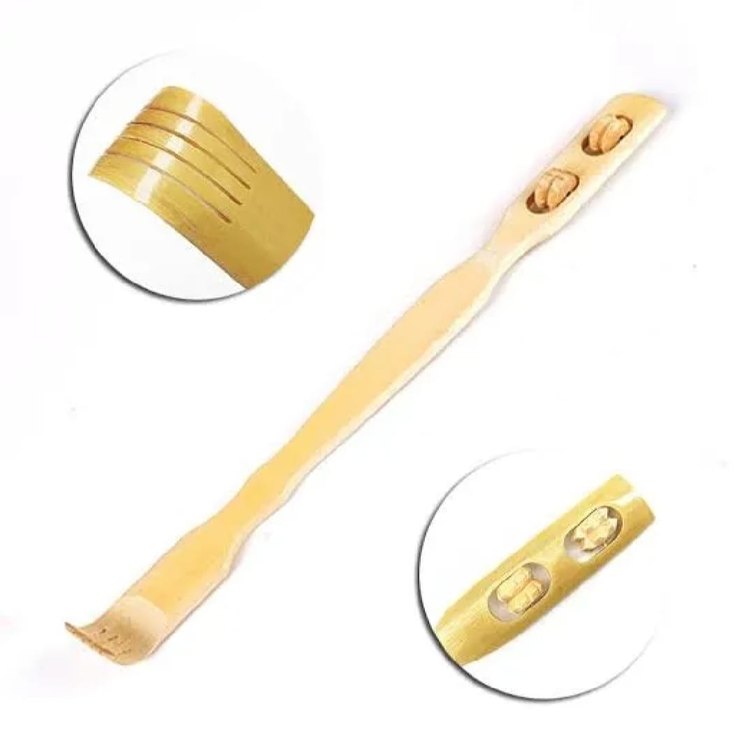 2 Pcs Wooden Back Scratcher & Massage Stick ? Long Handle Backscratching Sticks with Roller for Itch Relief & Body Relaxation