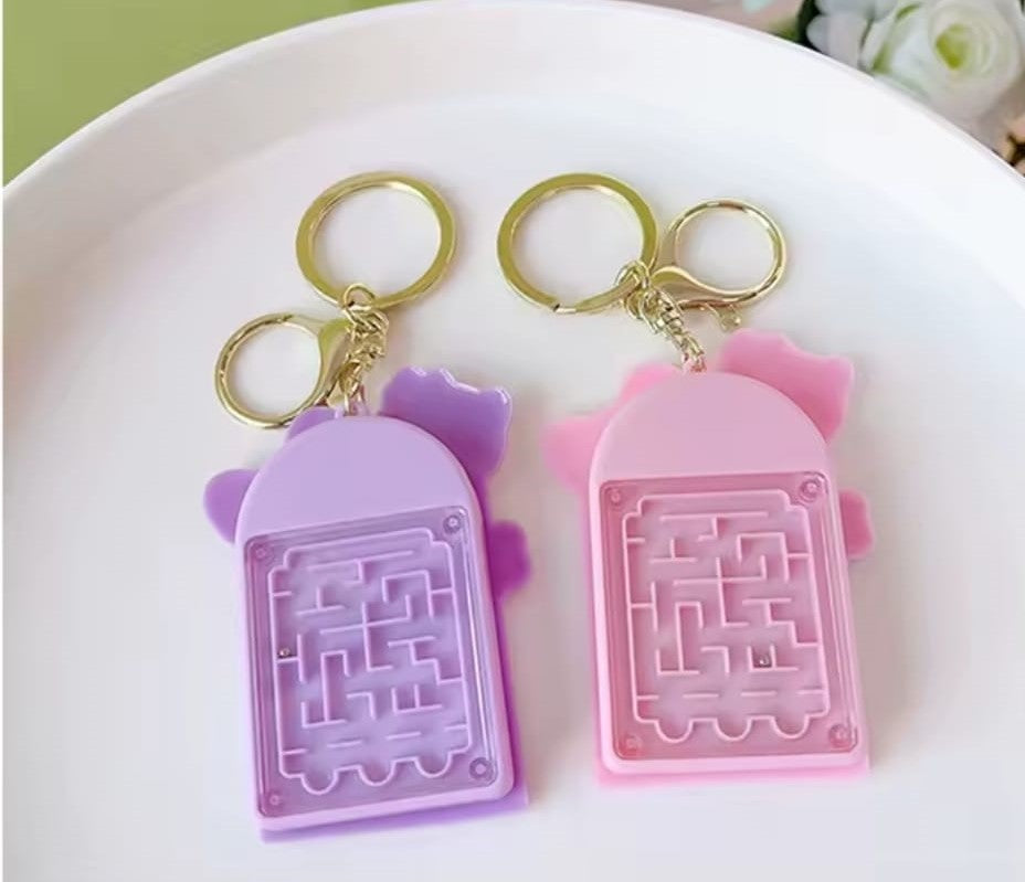 Mini Calculator Keychain ? Cute Pink Kawaii Cartoon Portable Calculator | School & Student Supplies, Stationery Gift (Random color)