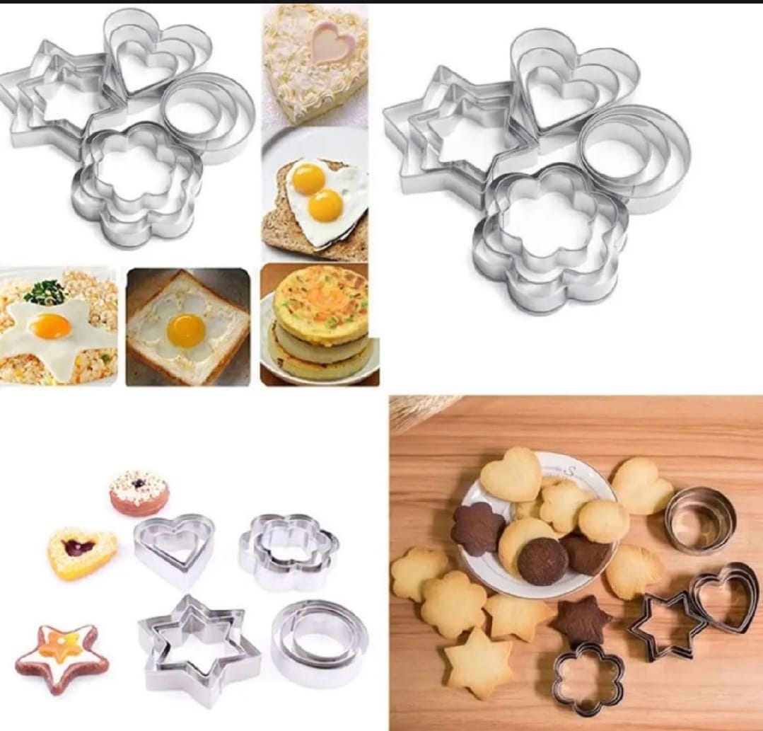 12-Piece Stainless Steel Cookie Cutter Set ? 4 Assorted Shapes for Baking, Pastry, and Crafts