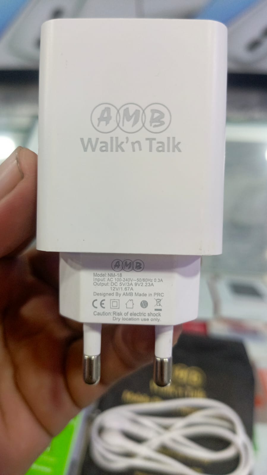 AMB Walk?n Talk 22.5W Super Fast Charger NM-18 ? Quick Charge & Smart Power Delivery Adapter with Built-in Safety System, FCC/CE/RoHS Certified