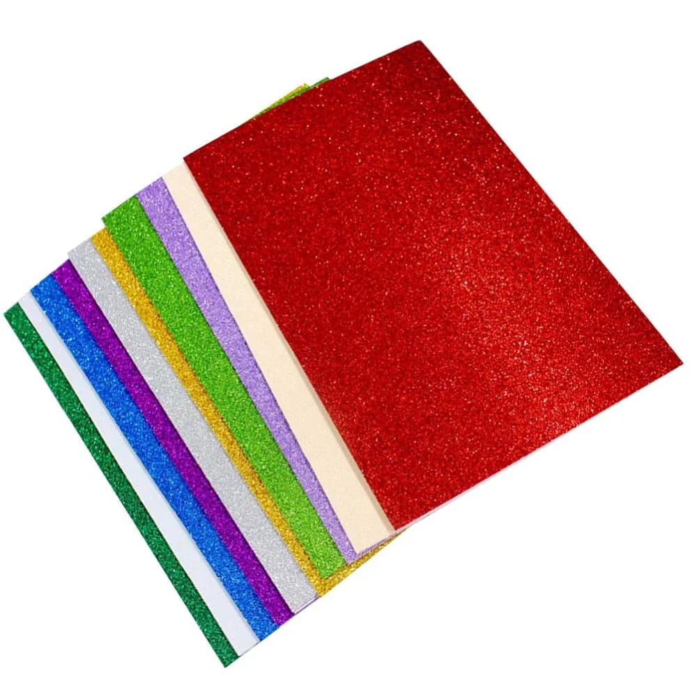 10PCS Glitter Foam Sheets ? Premium A4 EVA Craft Adhesive Glitter Paper for DIY, Scrapbooking & School Projects