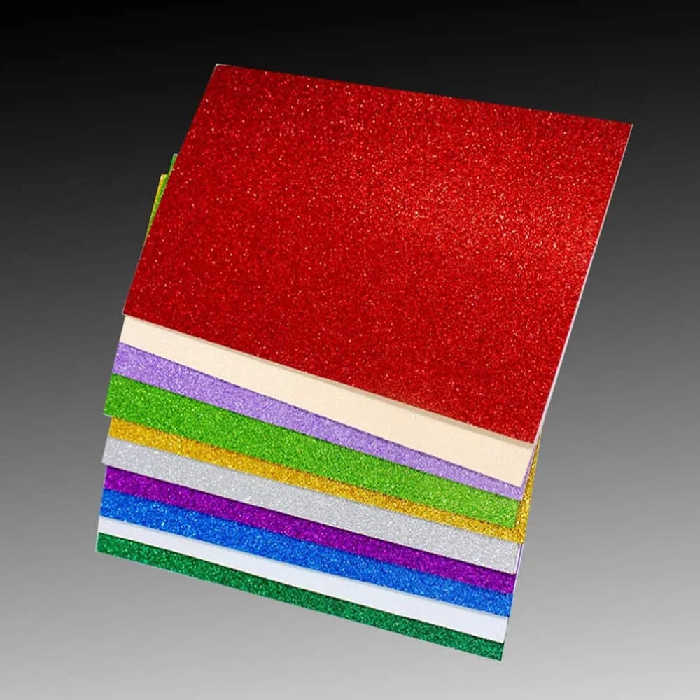 10PCS Glitter Foam Sheets ? Premium A4 EVA Craft Adhesive Glitter Paper for DIY, Scrapbooking & School Projects