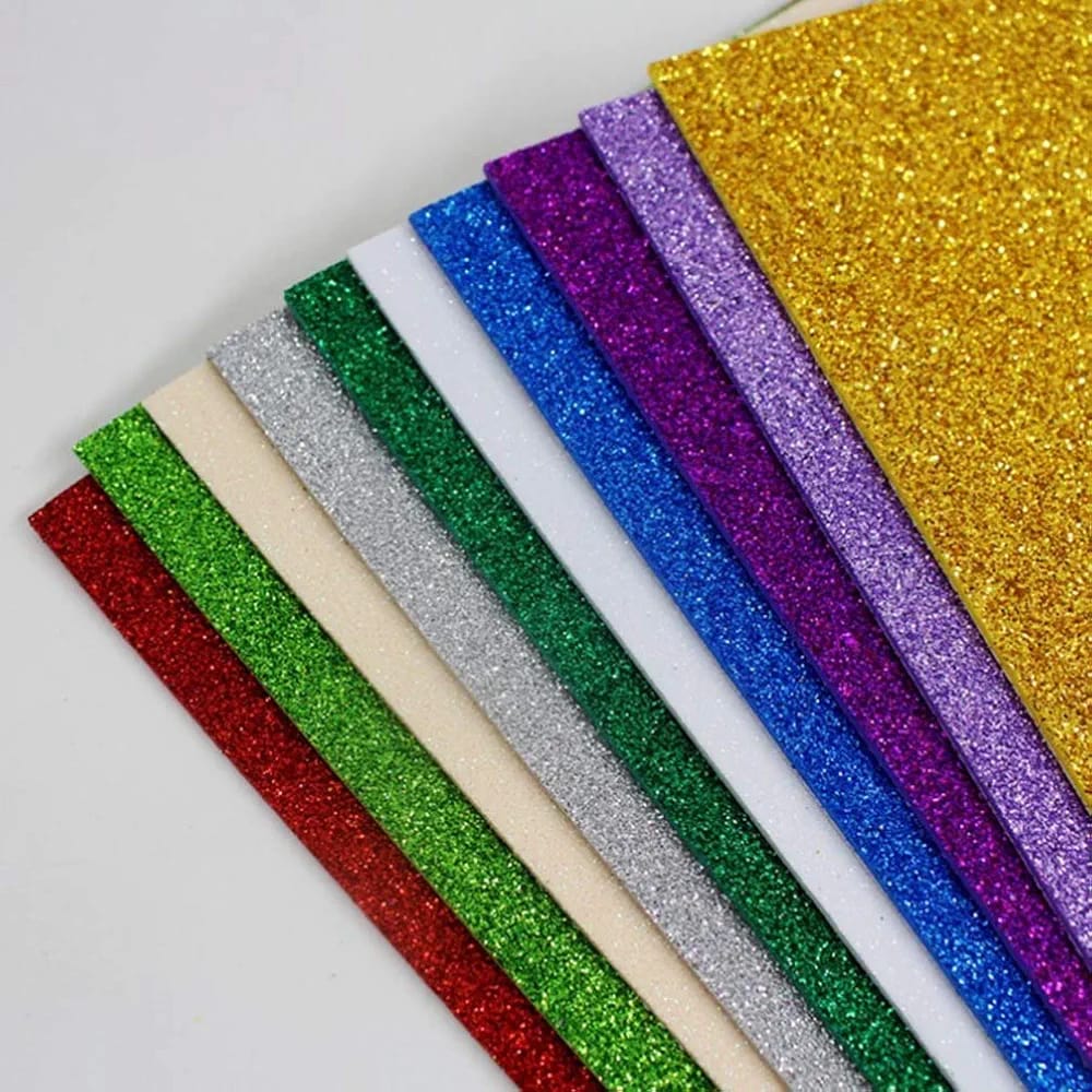 10PCS Glitter Foam Sheets ? Premium A4 EVA Craft Adhesive Glitter Paper for DIY, Scrapbooking & School Projects