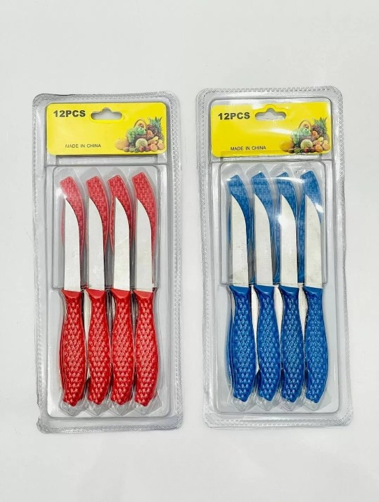 12Pcs Mini Stainless Steel Knife Set ? Compact 14.5cm Carbon Steel Knives for Daily Cutting & Chopping (Random color)