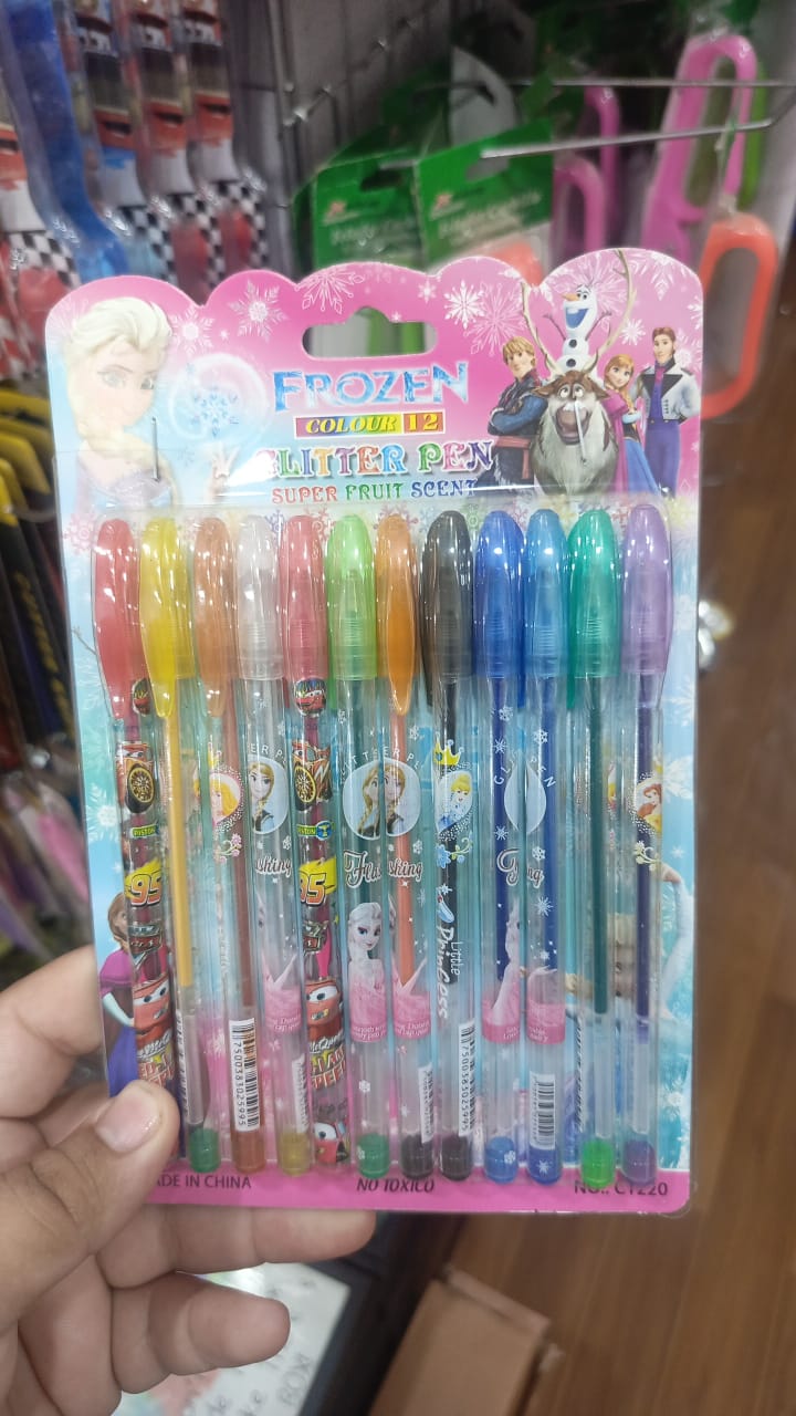 Fruit Scent Gel Glitter Pen ? 1.0mm Smooth Writing with a Sparkle | Pack of 12