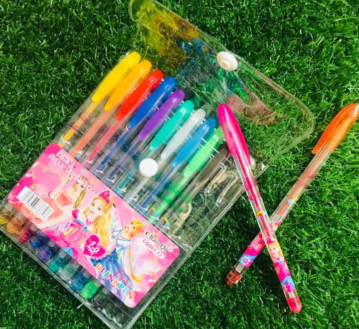 Fruit Scent Gel Glitter Pen ? 1.0mm Smooth Writing with a Sparkle | Pack of 12