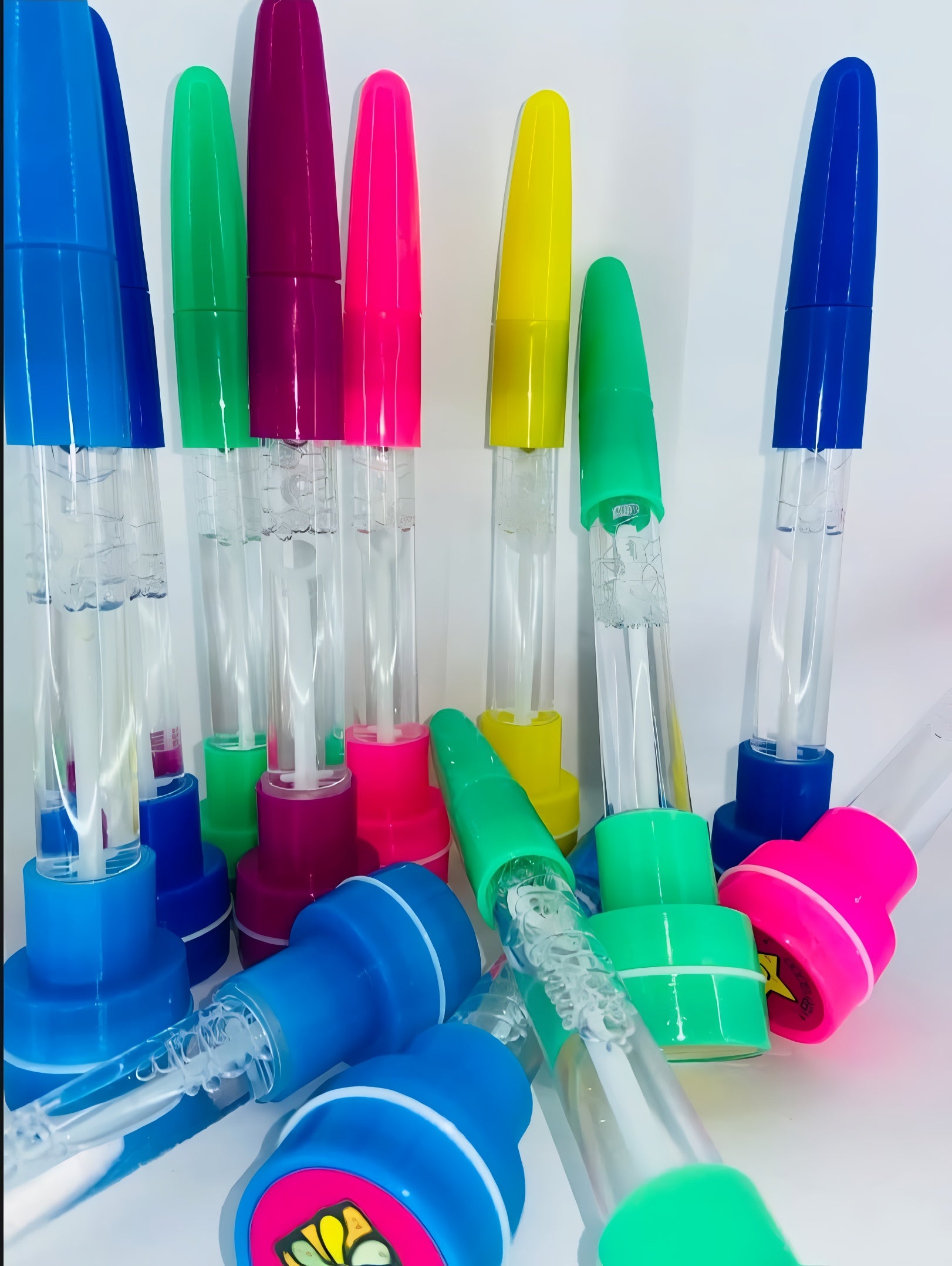 4-in-1 Pen with Stamp, Bubbles, Light, and Writing Function ? Fun Creative Multi-Use Pen for Kids, Arts, Crafts, and School Supplies ? Premium Quality, Imported, Available in 6 Colors with Bubble Container and Red Light (Random Color)