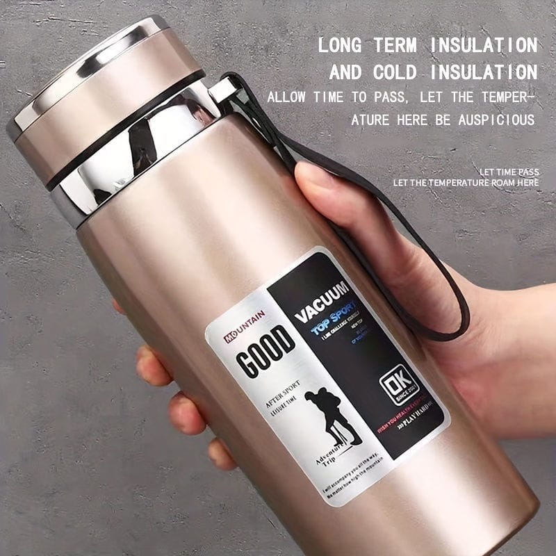 1000ml Large Capacity Stainless Steel Thermos Bottle ? Hot & Cold Vacuum Flask Water Bottle (Random color)