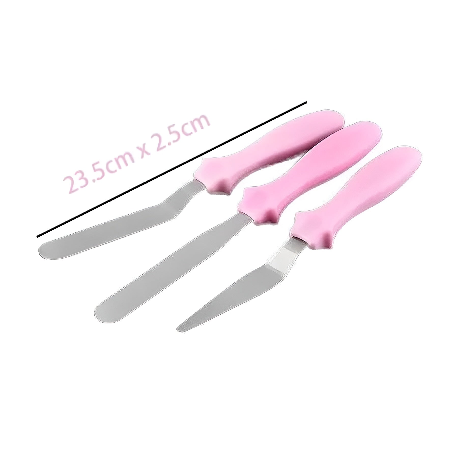 3-Piece Cake Decorating Knife Set ? Stainless Steel Spatula & Cream Spreader Tools (Multi-Color)