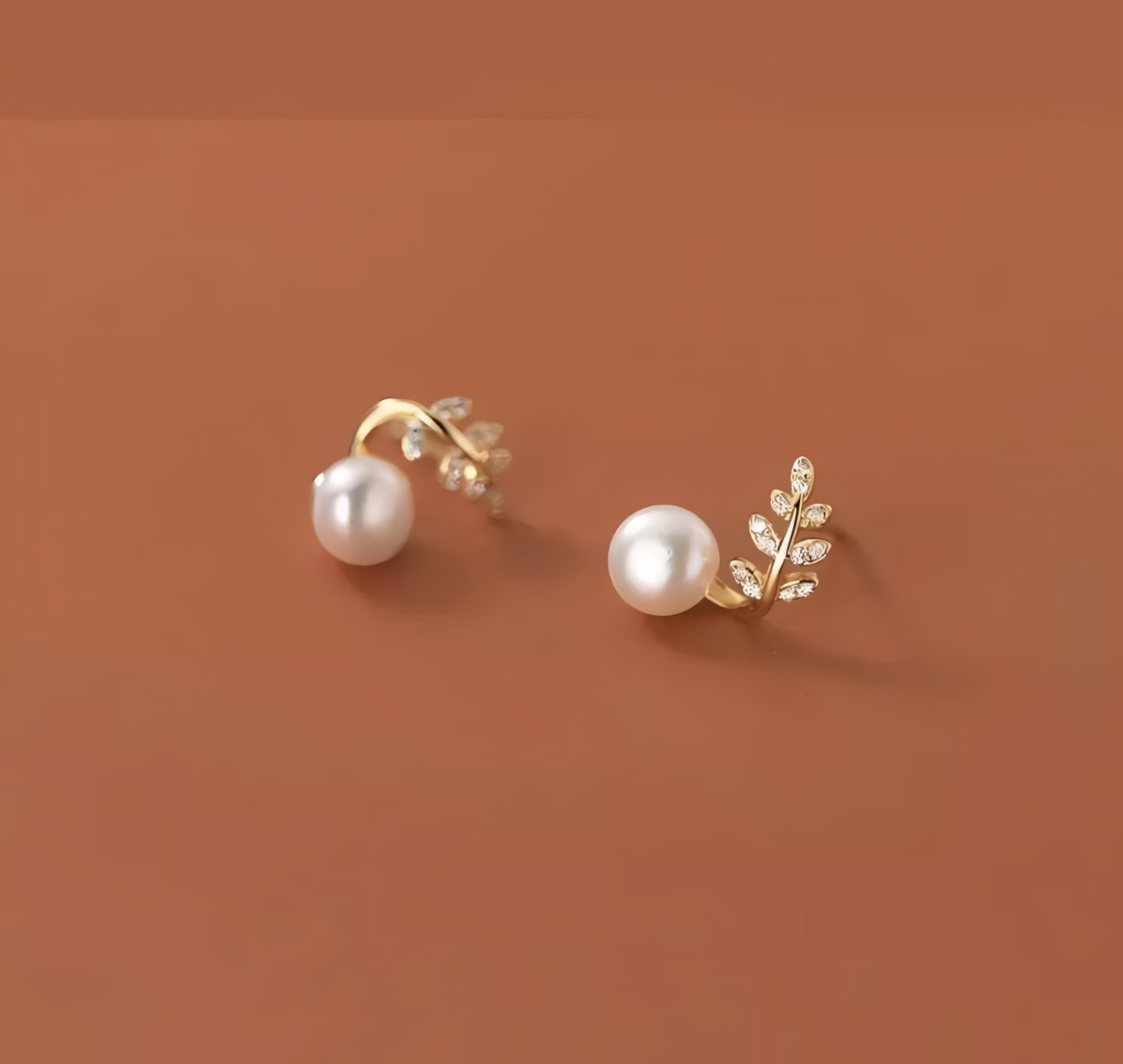 Elegant Leaf Pearl Korean Earrings ? Stylish Jewelry for Women, Perfect for Casual & Formal Wear (AWT-103)