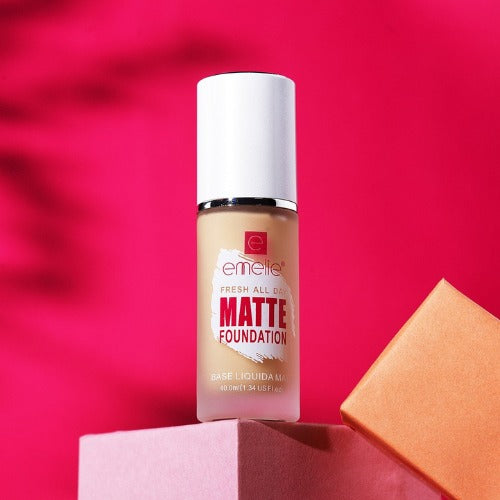 Emelie Liquid Matte Foundation ? Long-Lasting, SPF 25, 2-in-1 Coverage - Shade 1 40 ML