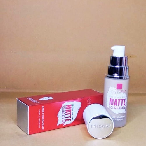 Emelie Liquid Matte Foundation ? Long-Lasting, SPF 25, 2-in-1 Coverage - Shade 1 40 ML