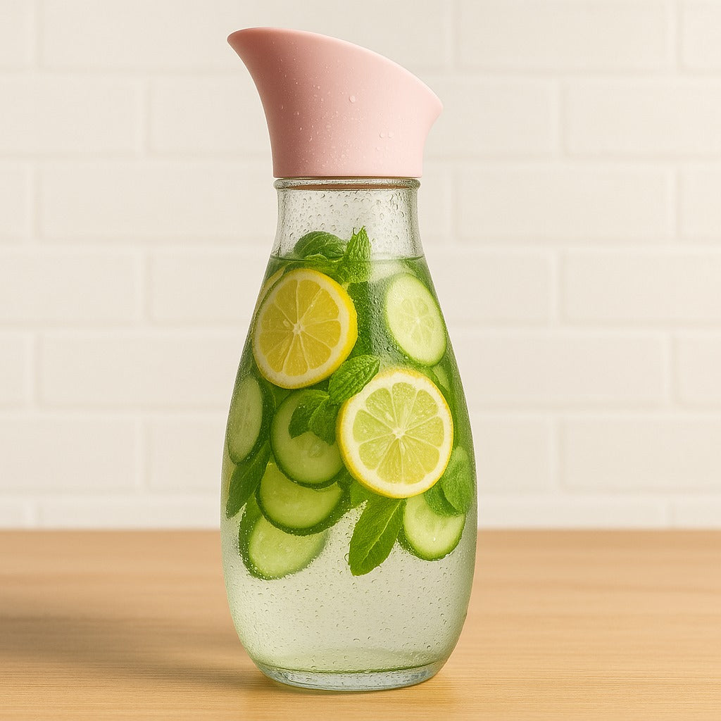 1400ml Hard Glass Water Jug with Lid ? Heat-Resistant Pitcher for Water, Juice, Iced Tea, Milk & Beverages