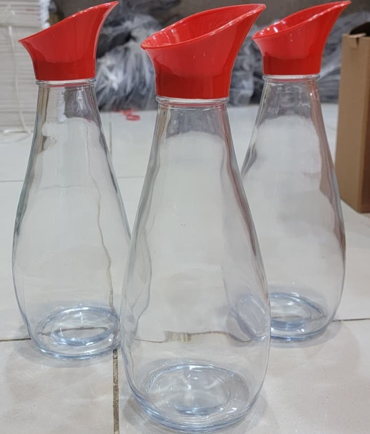 1400ml Hard Glass Water Jug with Lid ? Heat-Resistant Pitcher for Water, Juice, Iced Tea, Milk & Beverages