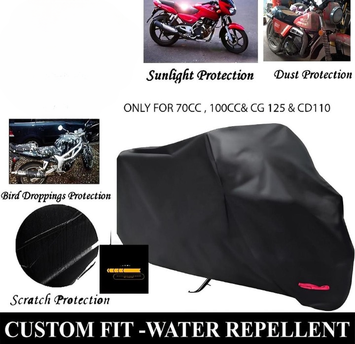 Bike Top Cover ? Water & Scratch Proof Parachute ? Fits CD70CC and 125CC Bikes (Random color)