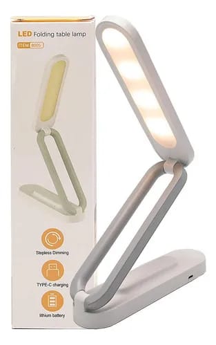 B005 LED Folding Table Lamp ? Rechargeable Stepless Dimmable Desk Light with Type-C Charging & Lithium Battery