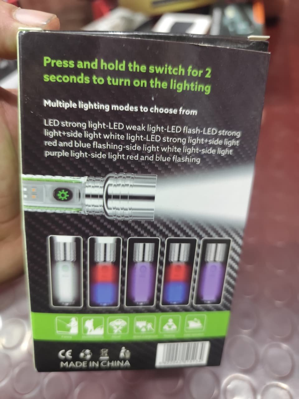 520A Multifunctional Zoom Flashlight | Rechargeable Torch with White, Red, Blue & UV LED  White Laser