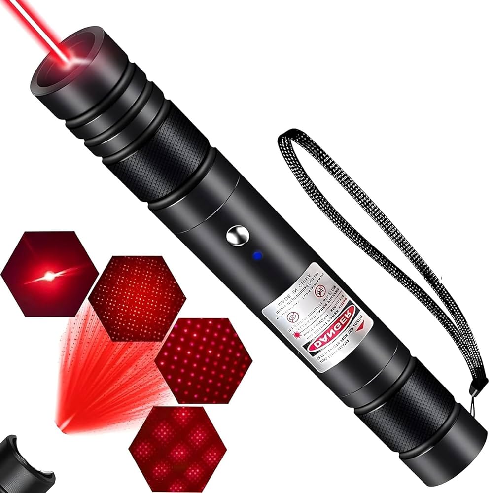 Laser 303 High Power Red Laser Pointer ? Long Range Beam with Key Lock, Rechargeable 18650 Battery & Charger, Durable Aluminum Alloy Body