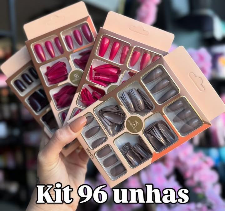 96 Pcs Fake Nails Set ? Nude, Red & Multicolor ABS Plastic Nail Tips, Durable & Easy-to-Apply, Smooth Finish for DIY Nail Art & Professional Manicure