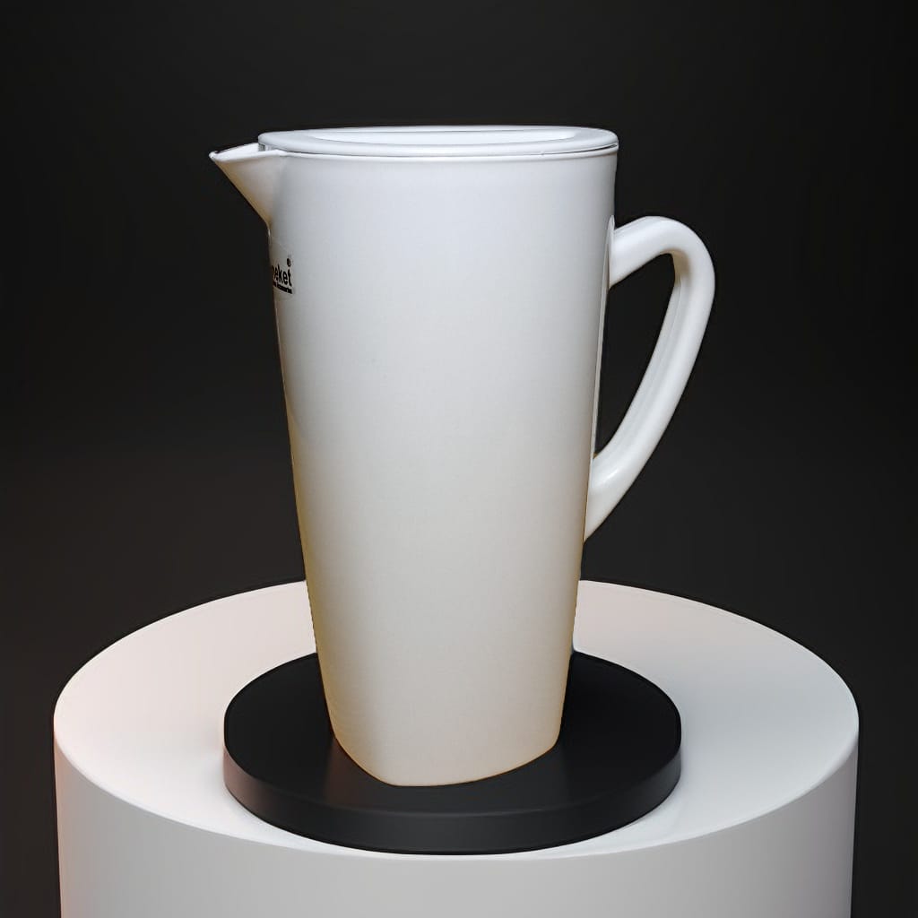 2 Liter Pure Plastic Water Jug ? Food-Grade, Durable & Easy-to-Clean with Handle & Lid (Random color)